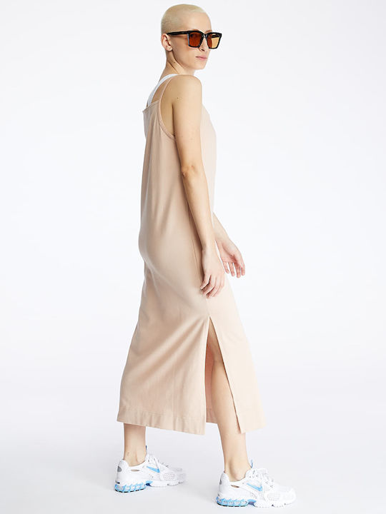 Sportswear Summer Midi Athletic Sleeveless Beige Dress