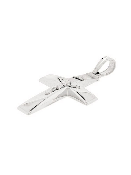 Xrisokosmima Men's White Gold Cross 9K with Chain