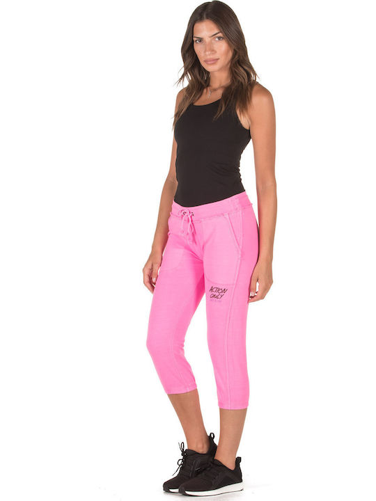 Damen Jogginghose Capri Rosa