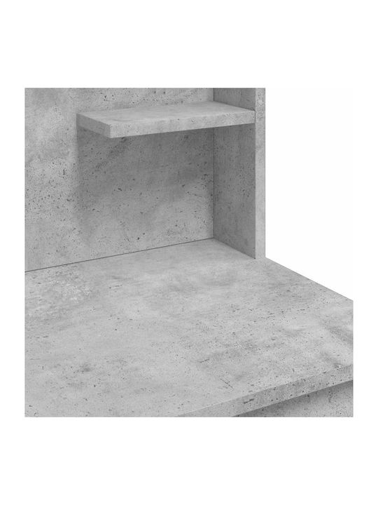 Masută De Toaletă De Podea Din Lemn Gri Beton Cu Oglindă 96x40x142cm