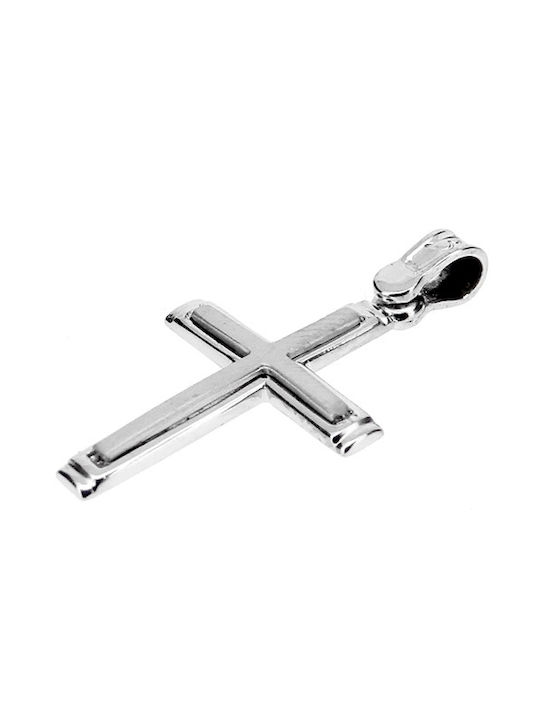 Xrisokosmima Men's White Gold Cross 9K with Chain