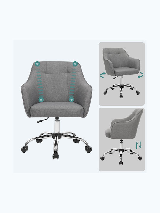 Rotativă Scaun Vizitator cu Brațe & Roți în Culoare Gri 64x64x93cm 1buc