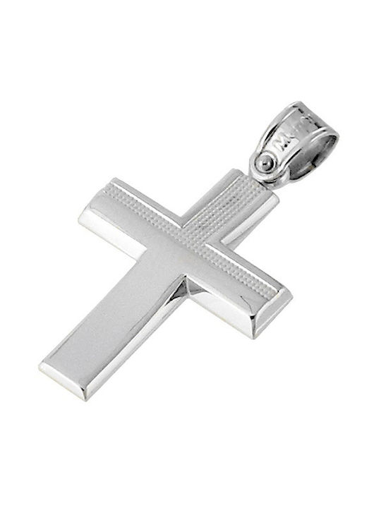 Xrisokosmima Men's White Gold Cross 14K with Chain