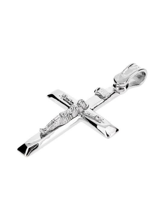 Men's White Gold Cross 14K with Chain