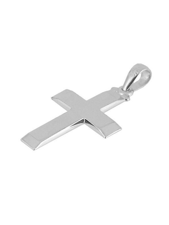 Men's White Gold Cross 14K