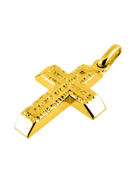 Herren Gold Kreuz 14K mit Kette