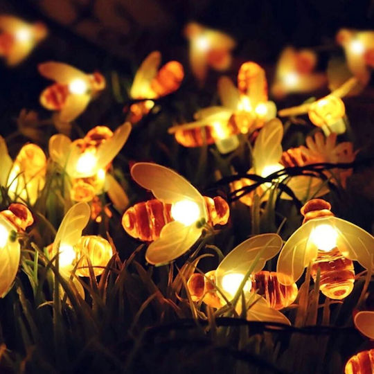 Hanging Solar Light Garland Natural White 4500K with Photocell IP65