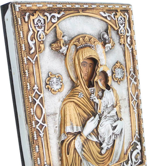 SilverBrand.gr Heiligenikone Maria Himmelskönigin Silber 22x18cm