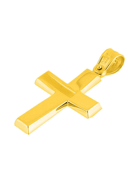 Herren Gold Kreuz 14K mit Kette