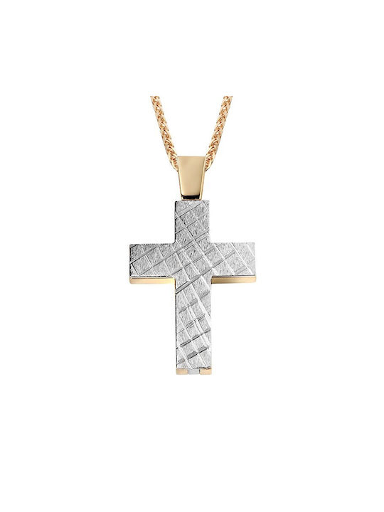 Verorama Herren Gold Kreuz 14K mit Kette