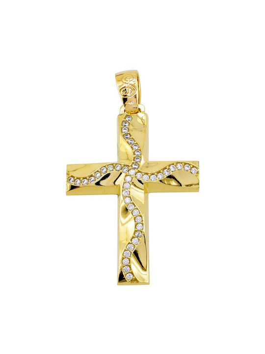 Damen Gold Kreuz 14K mit Kette