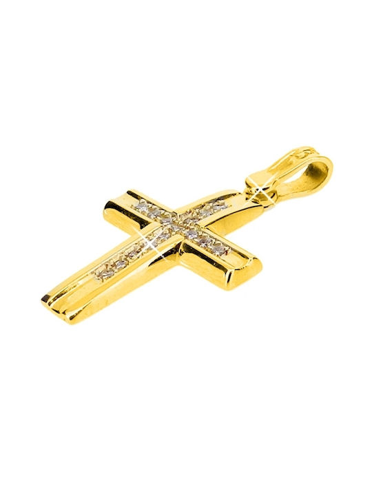 Damen Gold Kreuz 14K mit Kette