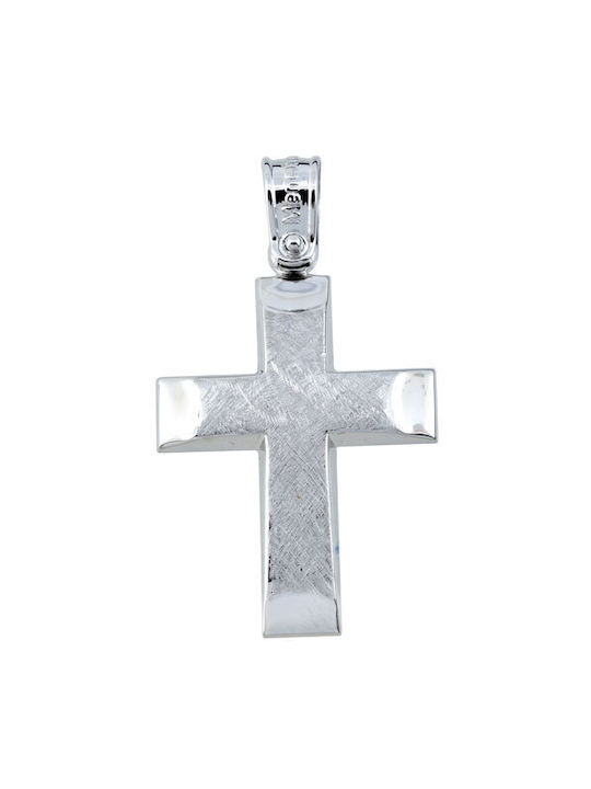 Men's White Gold Cross 14K with Chain