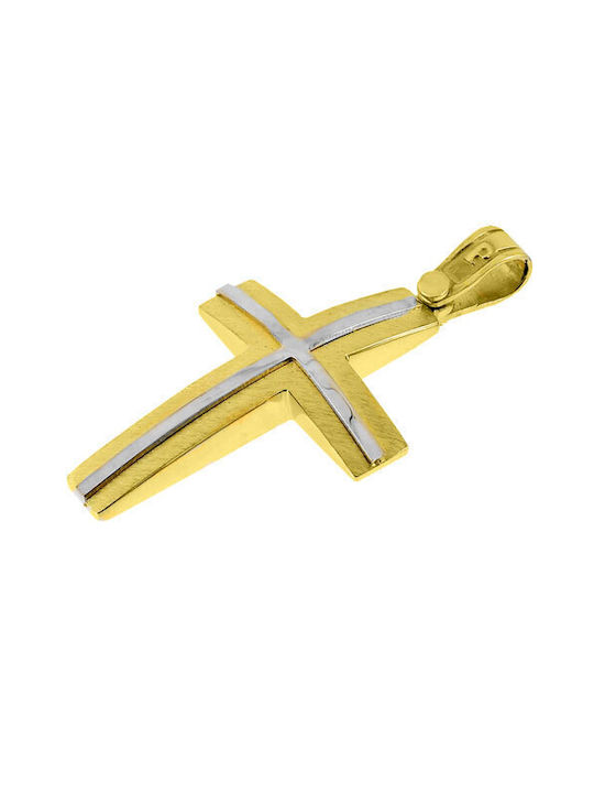 Herren Gold Kreuz 14K mit Kette