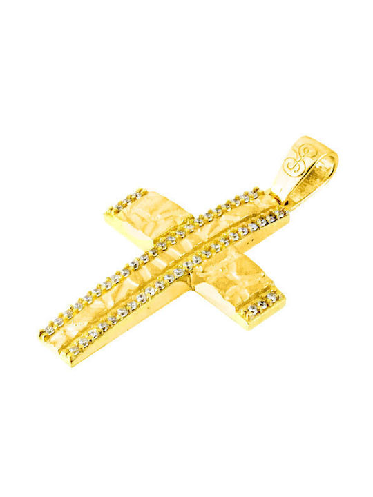 Damen Gold Kreuz 14K mit Kette