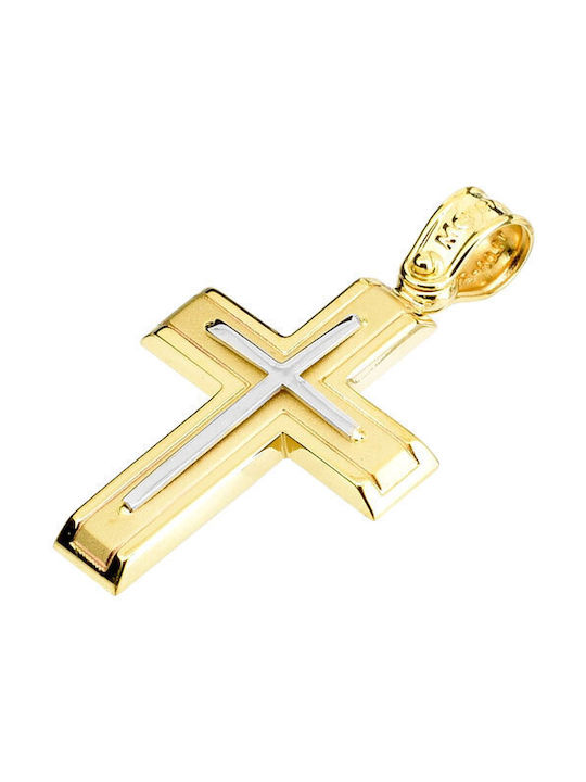 Herren Gold Kreuz 14K mit Kette