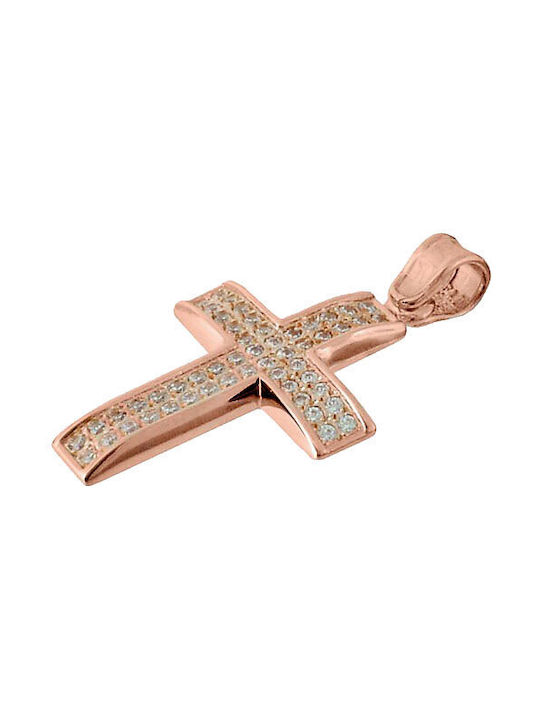 Damen Roségold Kreuz 14K mit Kette