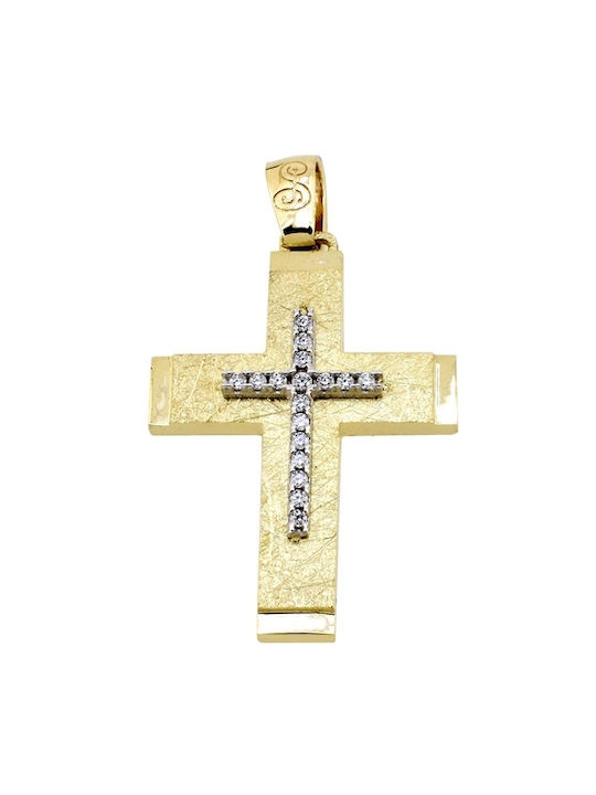 Damen Gold Kreuz 14K mit Kette