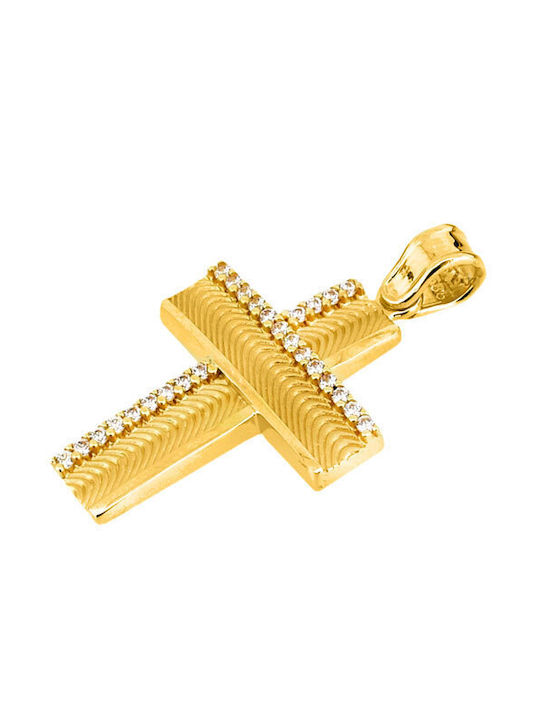 Damen Gold Kreuz 14K mit Kette