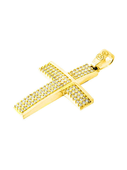 Damen Gold Kreuz 14K mit Kette