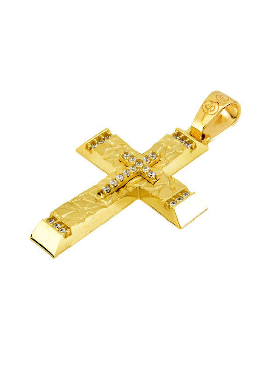 Damen Gold Kreuz 14K mit Kette