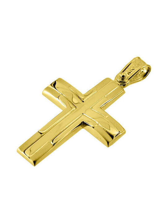 Herren Gold Kreuz 14K mit Kette