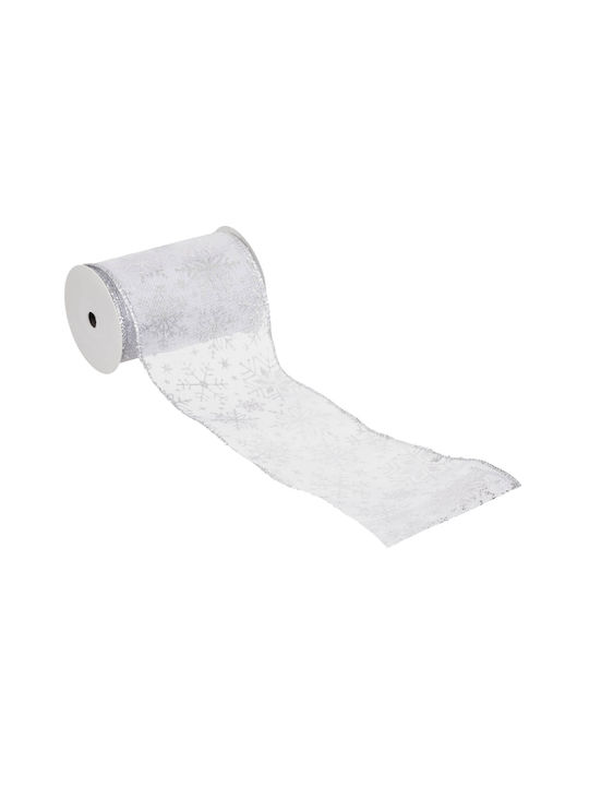 Christmas Ribbon White 500x12cm 1pc