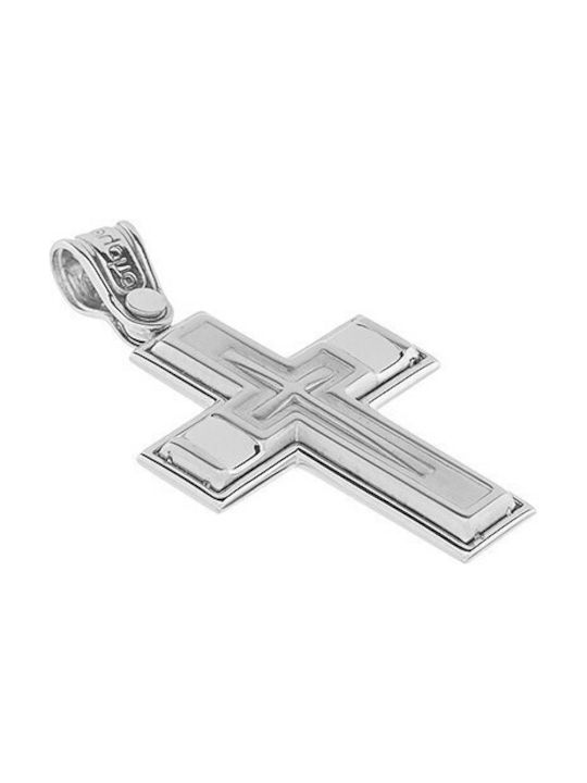 Vitopoulos Men's White Gold Cross 14K