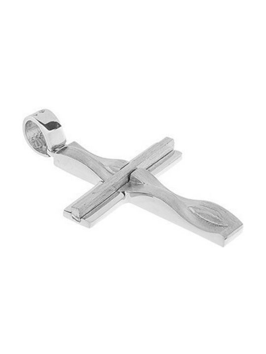 Vitopoulos Men's White Gold Cross 14K