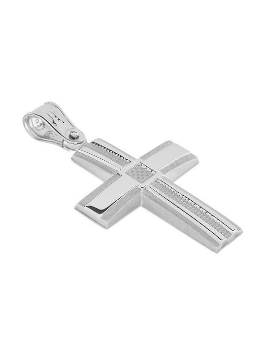 Vitopoulos Men's White Gold Cross 14K