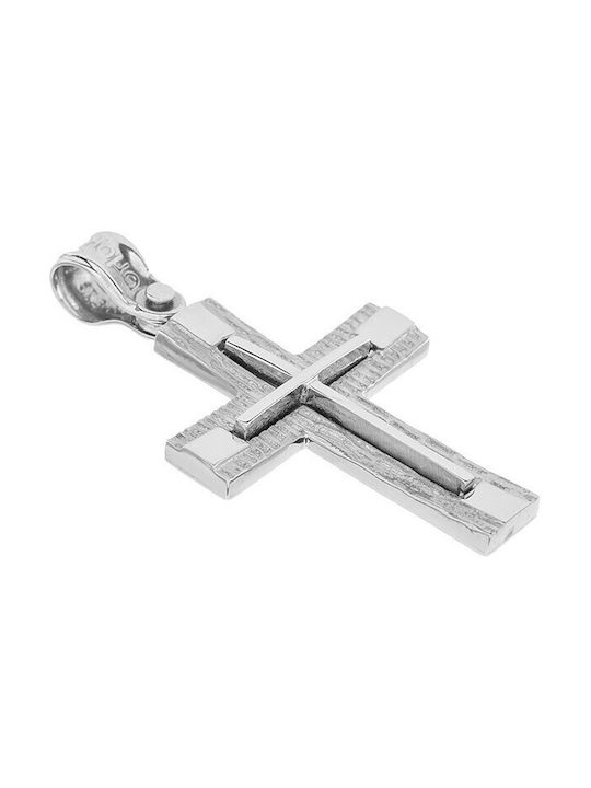 Vitopoulos Men's White Gold Cross 14K