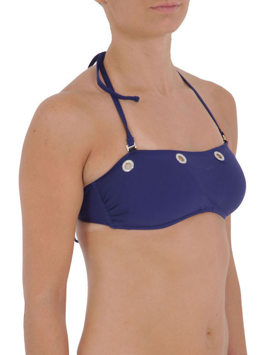 Strapless Bikini Asko Eylet Blue