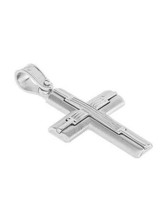 Vitopoulos Men's White Gold Cross 14K