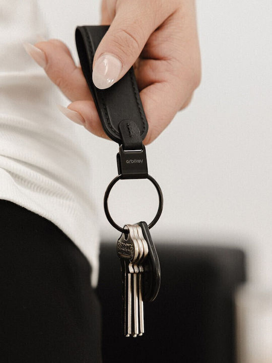 Orbitkey Μπρελόκ Δερμάτινο Μαύρο