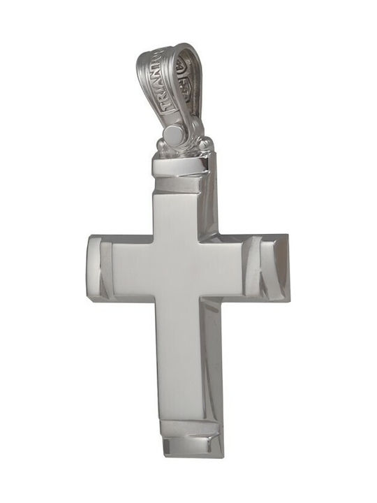 Men's White Gold Cross 14K