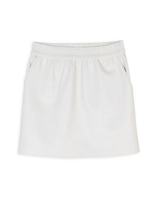 Philosophy Wear Δερμάτινη Mini Φούστα Dusty White