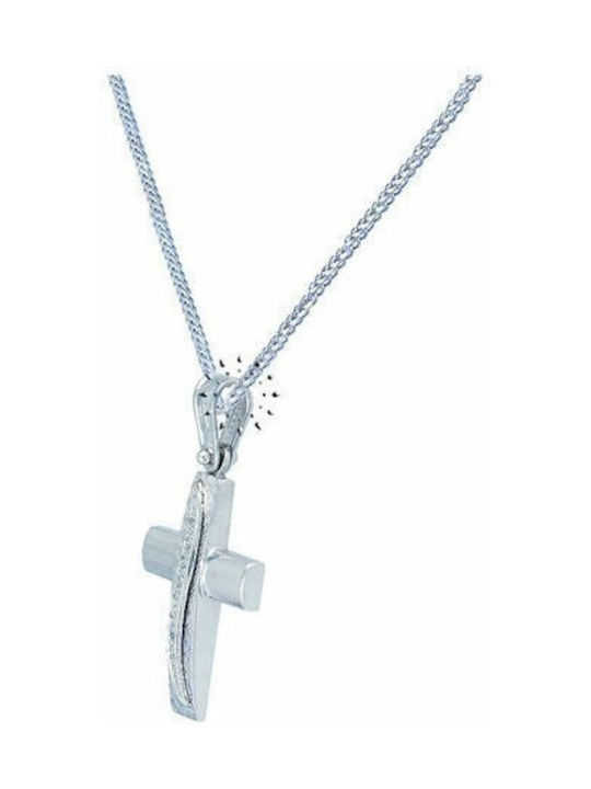 Savvidis Weißgold Kreuz 14K mit Kette