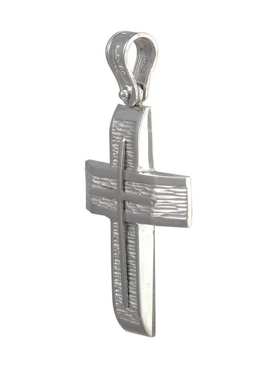 Men's White Gold Cross 14K