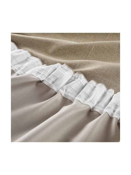 La Redoute Interieurs Κουρτίνα Συσκότισης με Τρέσα Μπεζ 140x260εκ.
