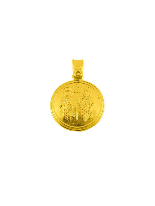 Anhänger Kinder Amulett Beidseitig mit Kette aus Gold 14K FL265A