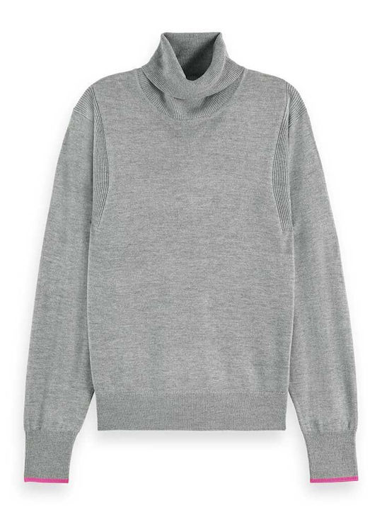 Women's Long Sleeve Sweater Turtleneck Gray