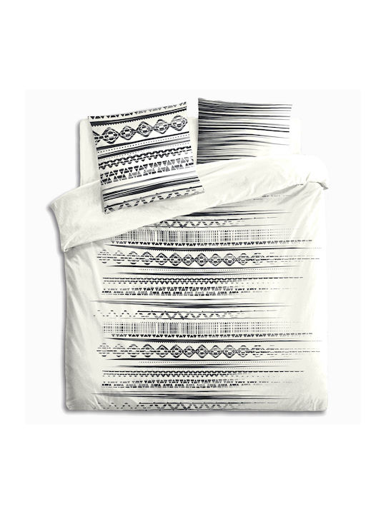 Atmosphera Cotton Duvet Cover Set 240x220cm Double With 2 Pillowcases Ethnik
