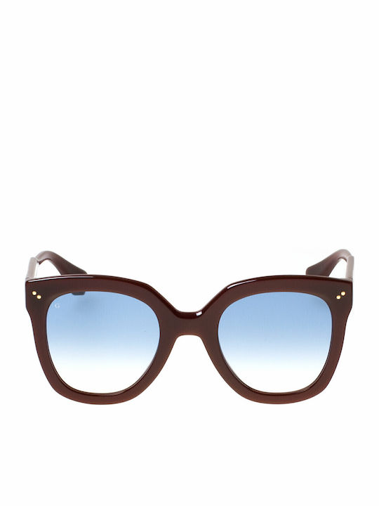 Gigi Barcelona Margot Women's Sunglasses with Burgundy Plastic Frame and Light Blue Gradient Polarized Lens 6400/9
