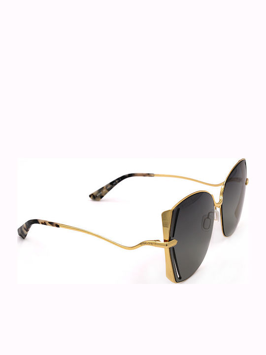 Bolon Damen Sonnenbrille mit Gold Metall Gestell BL8038A60