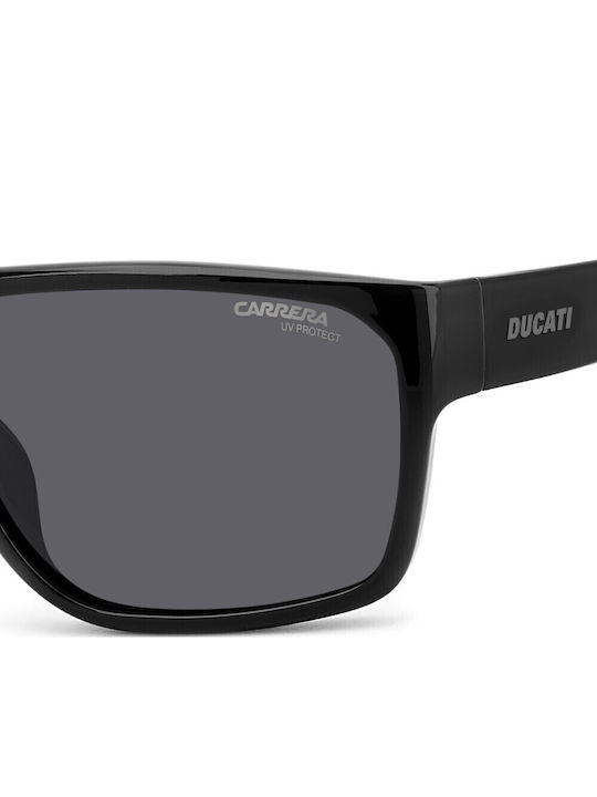 Carrera Ducati Carduc Unisex Sunglasses with Black Horn-Rimmed Frame and Grey Lens 029/S 807/IR