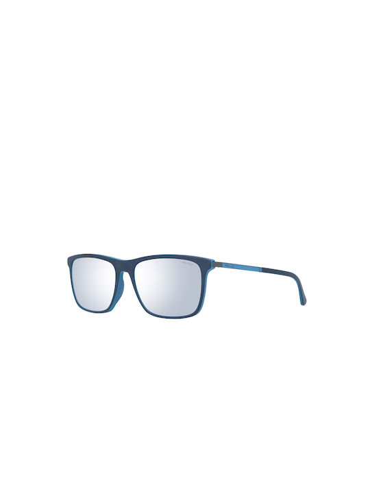 Police Record 1 Men's Sunglasses with Blue Plastic Frame SPLA56 WTRX