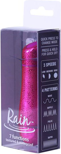 BMS Factory Rain Bullet 7 Function Textured Bullet Vibe Mini Δονητής Bullet 7.6cm Pink