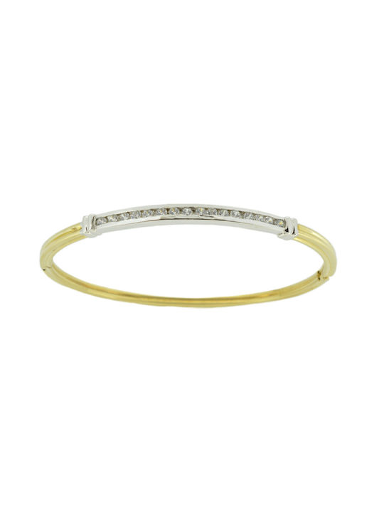 Damen Armband Handschellen aus Gold 14K mit Zirkon