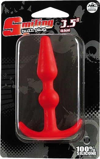 Nanma Smiling Butt Plug Silicone Анална тапа Червен 10см