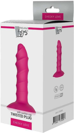 Dream Toys Twisted Plug with Suction Cup Anal Plug Fuchsia 14cm